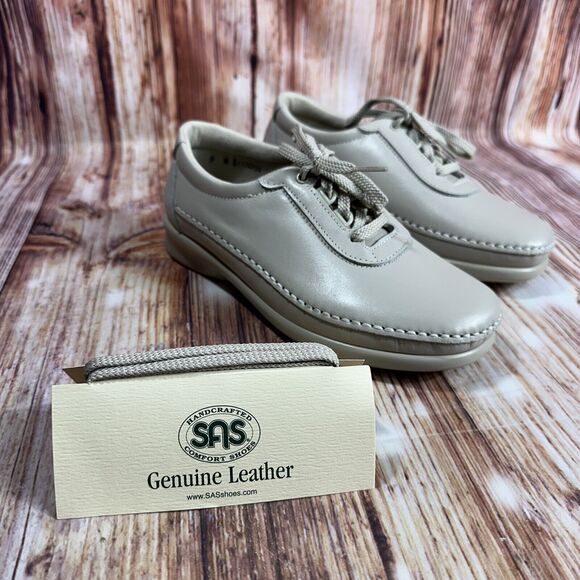SAS Womens Size 5 Wide Bone Leather TRAVELER Athletic Oxford Walking Shoes NEW - Picture 11 of 11